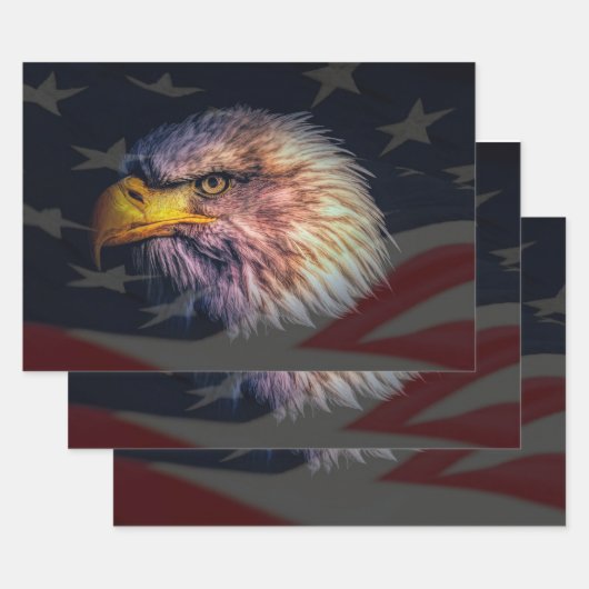 Bald Eagle American Flag Inpakpapier Vel (Set)