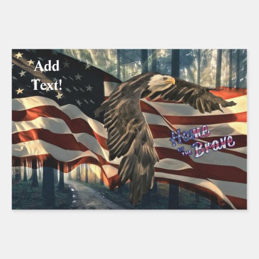 Bald Eagle American Flag Inpakpapier Vel (Voorkant 3)