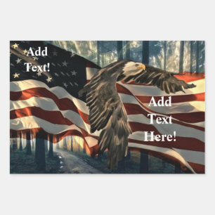 Bald Eagle American Flag Inpakpapier Vel