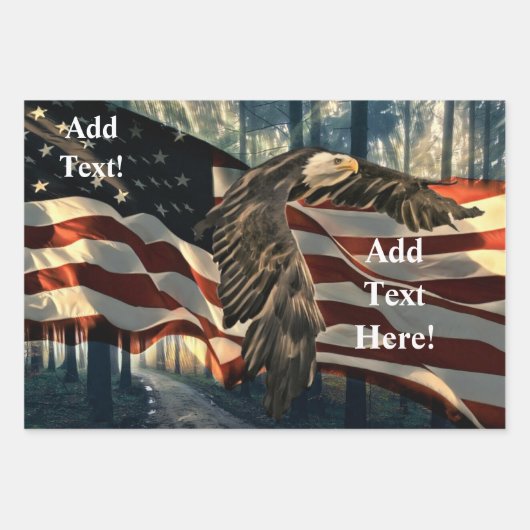 Bald Eagle American Flag Inpakpapier Vel (Voorkant 2)
