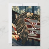 Bald Eagle American Flag Invitation Kaart (Voorkant)