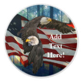 Bald Eagle American Flag Keramische Knop (Voorkant)