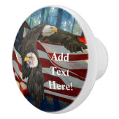 Bald Eagle American Flag Keramische Knop (Rechts)