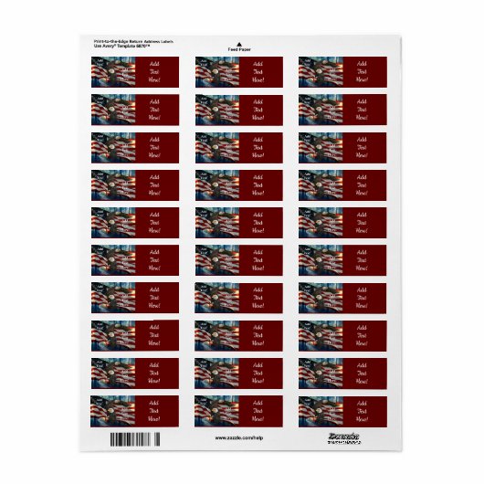 Bald Eagle American Flag Label (Full Sheet)