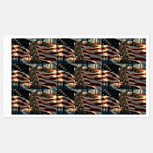 Bald Eagle American Flag Labels (Vel)