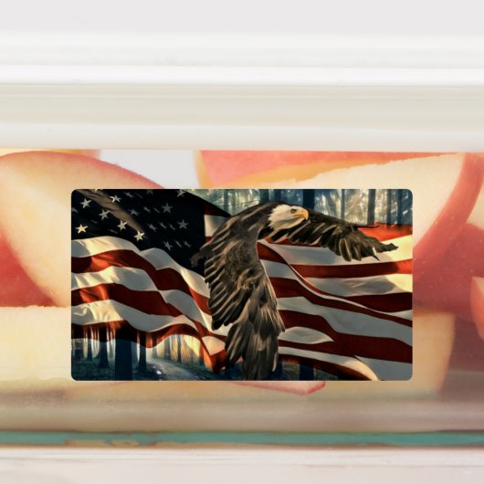 Bald Eagle American Flag Labels (Aangebracht)