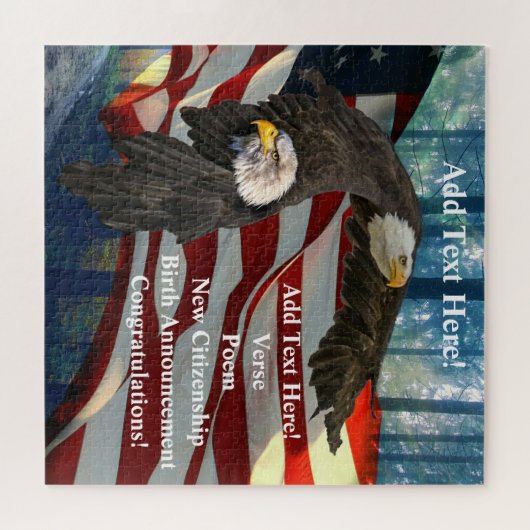 Bald Eagle American Flag Legpuzzel (Horizontaal)