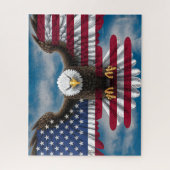 Bald Eagle American Flag Legpuzzel (Verticaal)