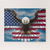 Bald Eagle American Flag Legpuzzel (Horizontaal)