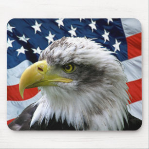 Bald Eagle American Flag Mousepad Muismat