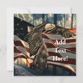 Bald Eagle American Flag Note Kaart Notitiekaartje (Voorkant)