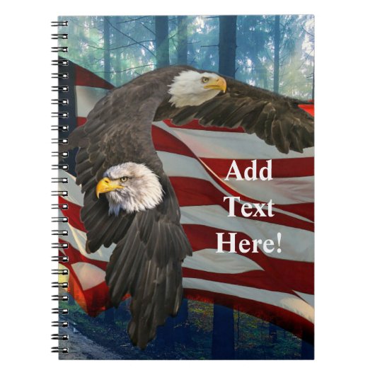 Bald Eagle American Flag Notitieboek (Voorkant)
