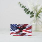 Bald Eagle American Flag Patriotic Army Visitekaartje (Staand voorkant)