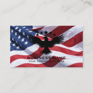 Bald Eagle American Flag Patriotic Army Visitekaartje