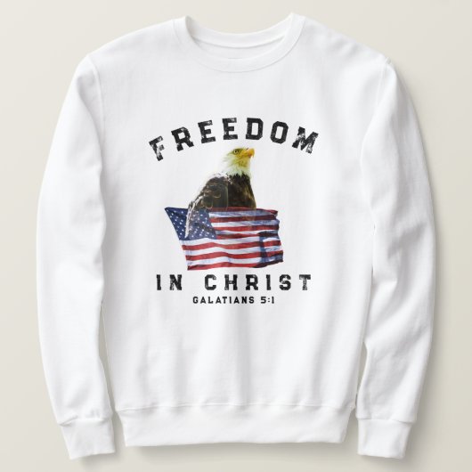 Bald Eagle & American Flag Patriotic Christian Trui (Design voorkant)