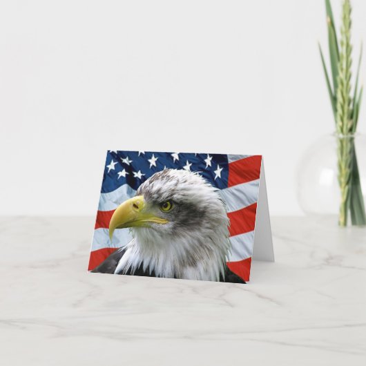 Bald Eagle American Flag Patriotic Notitiekaartje (Voorkant)