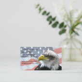 Bald Eagle American Flag Patriotic Visitekaartje (Staand voorkant)