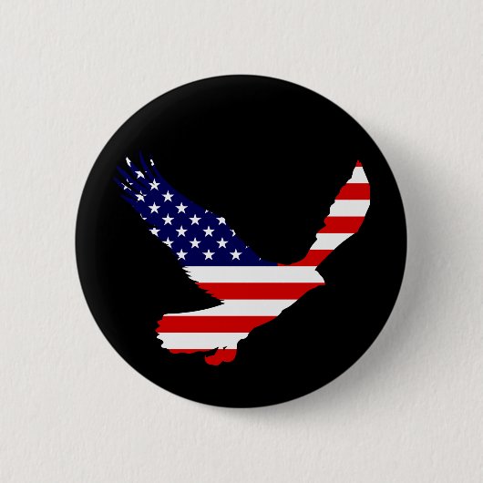 Bald Eagle American Flag Ronde Button 5,7 Cm (Voorkant)