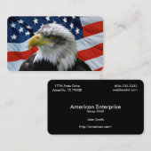 Bald Eagle American Flag Round Corner Visitekaartje (Voorkant / Achterkant)