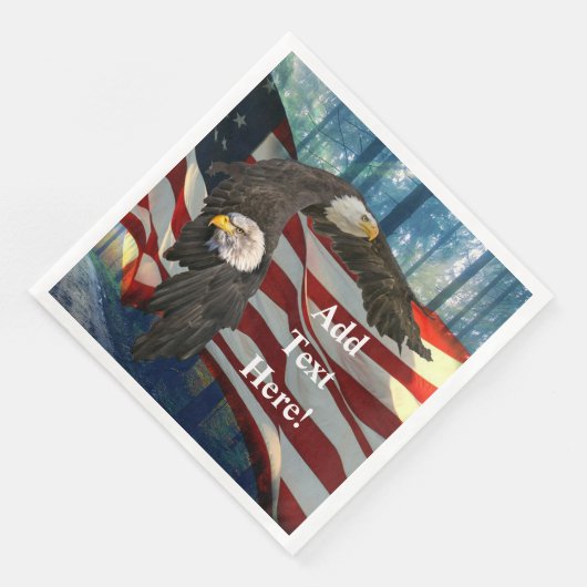 Bald Eagle American Flag Servet (Hoek)