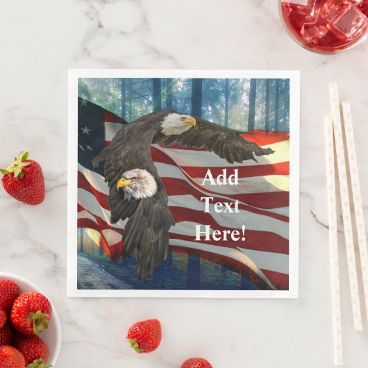 Bald Eagle American Flag Servet (Insitu)