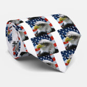 Bald Eagle American Flag Stropdas (Opgerold)