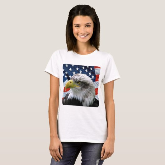 Bald Eagle American Flag T-shirt (Voorkant volledig)