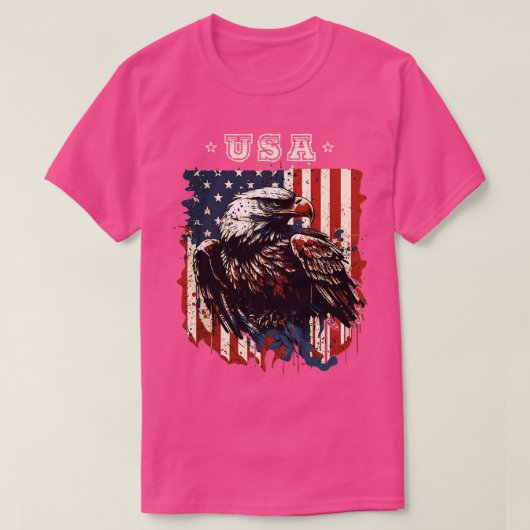 Bald Eagle American Flag T-shirt (Design voorkant)