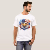 Bald Eagle American Flag T-shirt (Voorkant volledig)