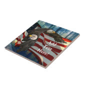 Bald Eagle American Flag Tegeltje (Zijkant)