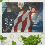Bald Eagle American Flag Theedoek (Gevouwen)