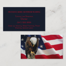 Bald Eagle American Flag Visitekaartje