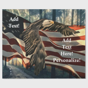 Bald Eagle American Flag Wrapping Paper Cadeaupapier