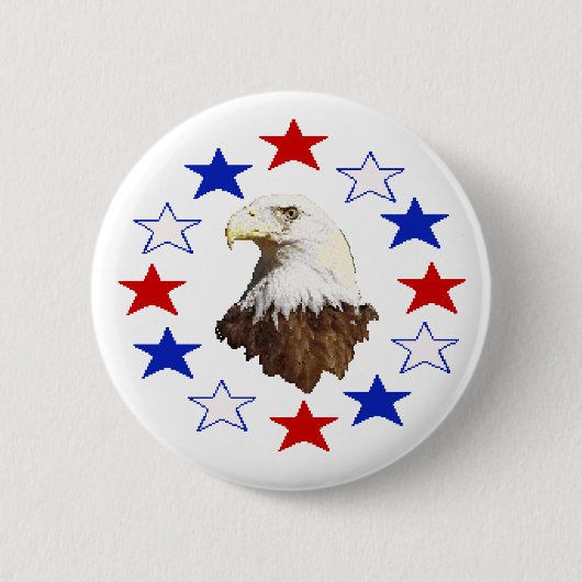 Bald Eagle American Star Ronde Button 5,7 Cm (Voorkant)