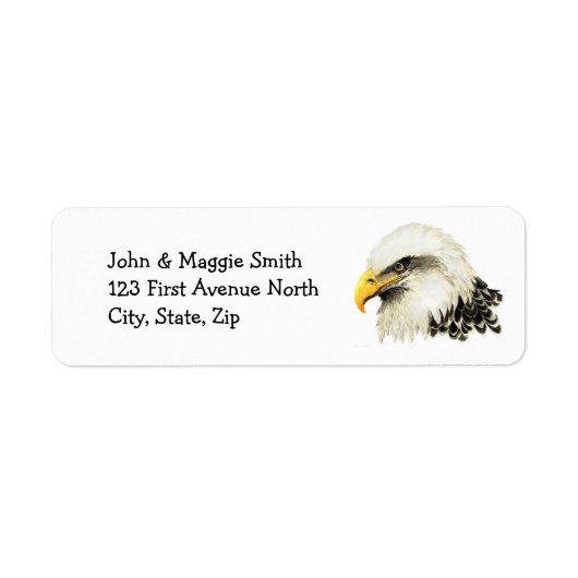 Bald Eagle American USA Bird Name Label (Voorkant)