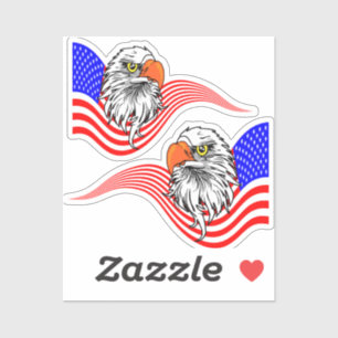 Bald Eagle American USA Flag Patriotic Art Sticker