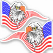 Bald Eagle American USA Flag Patriotic Art Sticker (Voorkant)