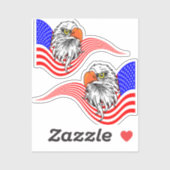 Bald Eagle American USA Flag Patriotic Art Sticker (Vel)