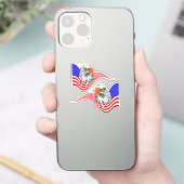 Bald Eagle American USA Flag Patriotic Art Sticker (Telefoon)