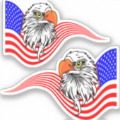 Bald Eagle American USA Flag Patriotic Art   Sticker (Voorkant)