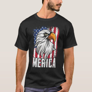 Bald Eagle 'Amerika Retro Amerikaanse Vlag Patriot T-shirt