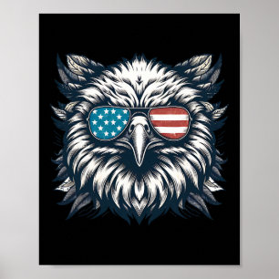 Bald Eagle Amerikaanse Verenigde Staten 4 juli Pat Poster