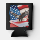 Bald Eagle & Amerikaanse vlag 4 juli Blikjeskoeler (Voorkant)