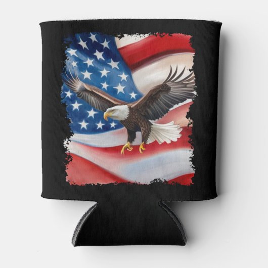 Bald Eagle & Amerikaanse vlag 4 juli Blikjeskoeler (Voorkant)