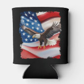 Bald Eagle & Amerikaanse vlag 4 juli Blikjeskoeler (Achterkant)