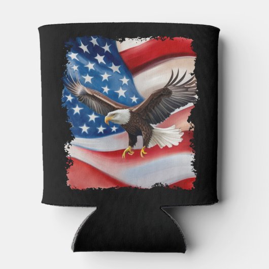 Bald Eagle & Amerikaanse vlag 4 juli Blikjeskoeler (Achterkant)
