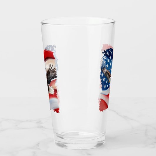 Bald Eagle & Amerikaanse vlag 4 juli Glas (Links)