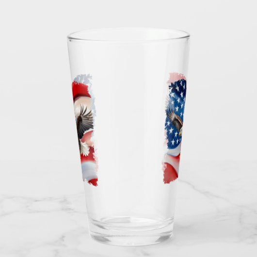 Bald Eagle & Amerikaanse vlag 4 juli Glas (Rechts)