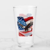 Bald Eagle & Amerikaanse vlag 4 juli Glas (Voorkant)