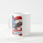 Bald Eagle & Amerikaanse vlag 4 juli Koffiemok (Voorkant links)